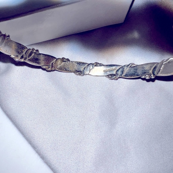 SOLD:Vintage MexicanWeave Round 1/4”W,2.75”D SS Bangle,STAMPED 925Mexico - Picture 4 of 4